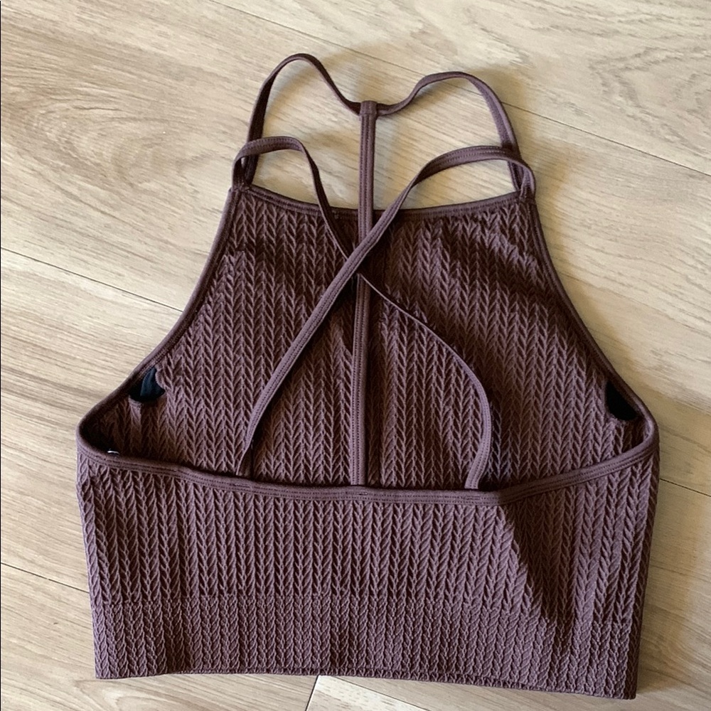 AYBL Brown Ribbed Sports Bra Intimates - Picture 2 of 4